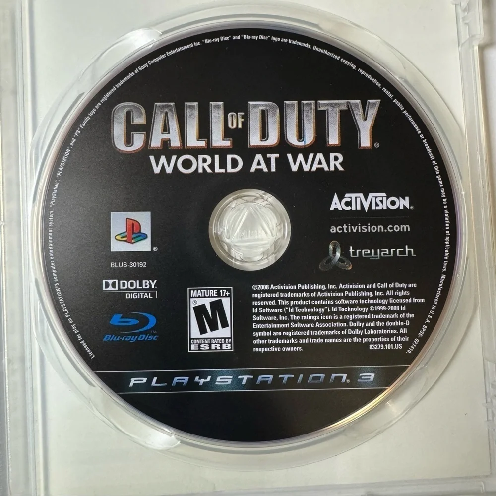Call of Duty: World at War Sony Playstation 3 PS3 2008 CIB Complete Video Game
